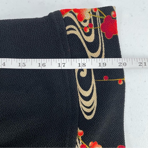 Soft Surroundings Kimono Cardigan Black Floral Trim One Button Closure Boho 2X - Picture 10 of 11